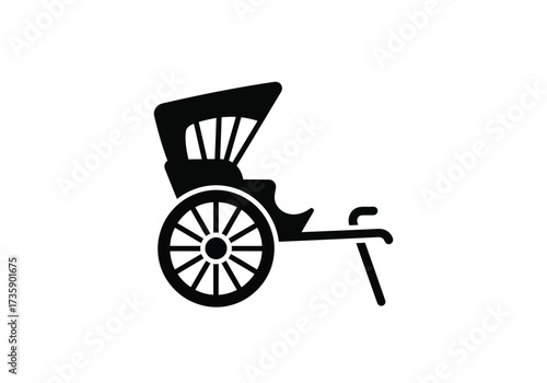 Silhouette of a traditional rickshaw vehicle