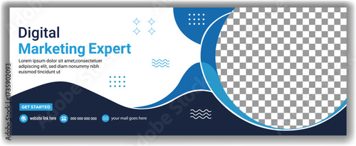 Digital Marketing Web Banner Business Social Media Cover Template Vector Illustration