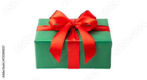 Green gift present ribbon christmas holiday celebration festive giving joy