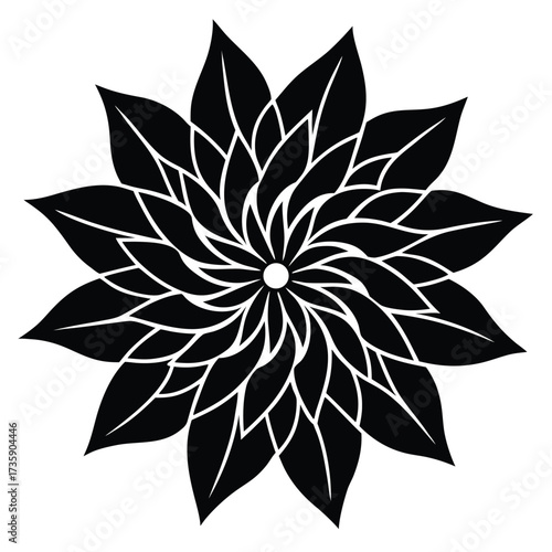 Mandala Flower Silhouette Decoration Design