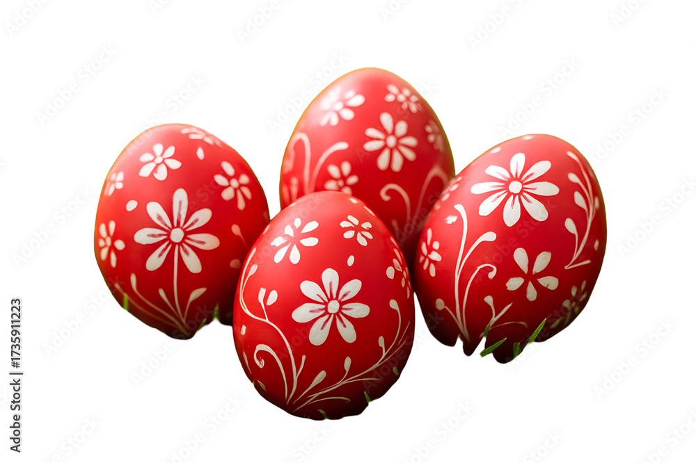 Fototapeta premium easter eggs on white background