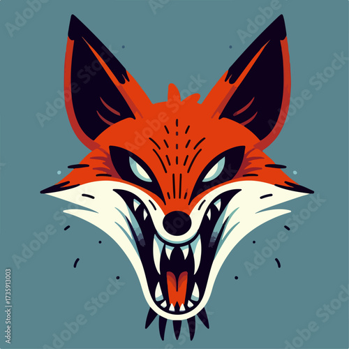 flat illustration of fox head
