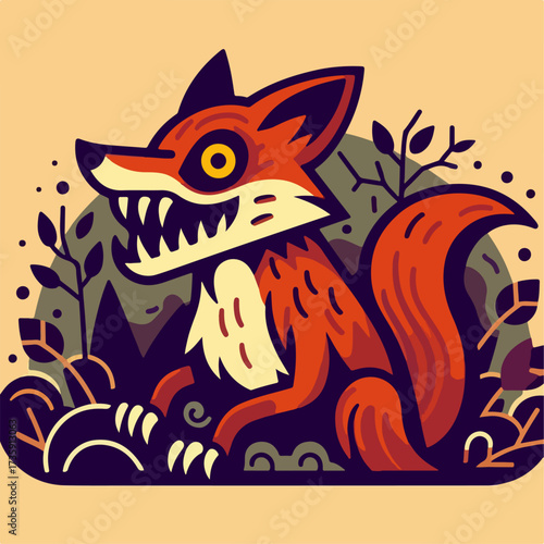 fox flat illustration