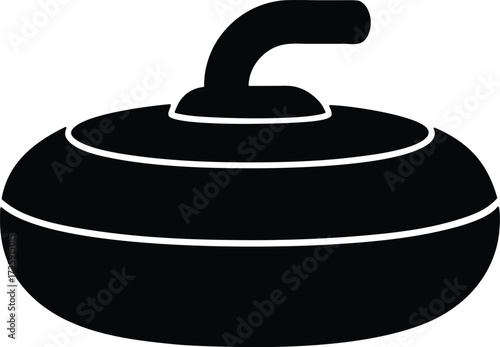 Curling Stone Vector Icon.