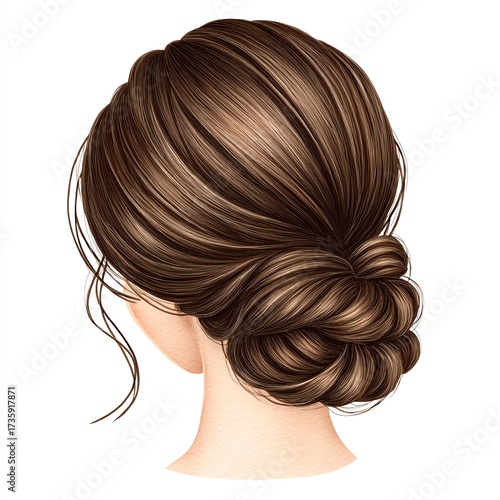 a illustration of the woman with a elegant hairstyle