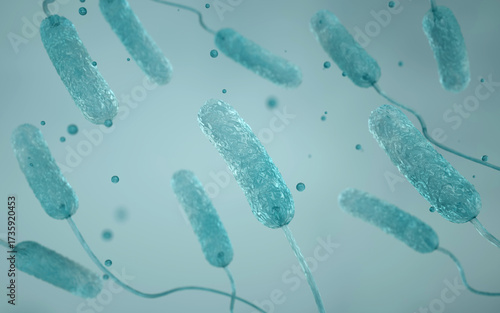 Fotografía Virus, legionnaires disease, bacteria or germ, pneumonia, pathogen, 3D render