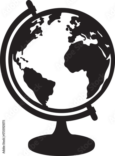 Globe on Stand silhouette vector