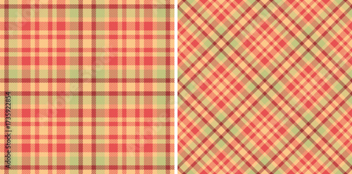 Background texture pattern of seamless fabric textile with a vector plaid check tartan. Set in christmas colors for perfect fashion choices for any occasion.