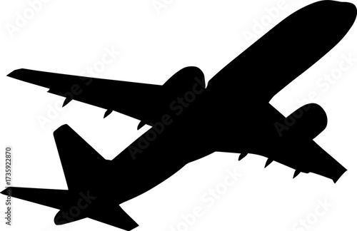 Airplane Scalable SVG Vector Graphic with Editable Paths and Layers for Web, UI Design, Digital Art, and Print Applications