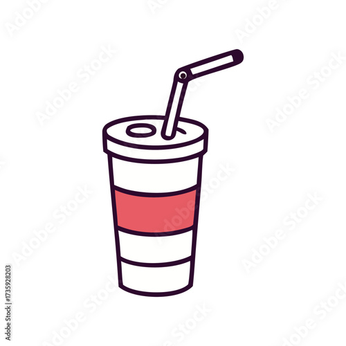 Stylized drink cup with straw