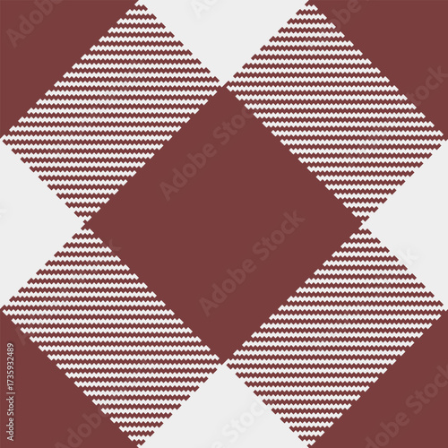 Realistic vector texture background, uniform check tartan textile. Rojo fabric pattern plaid seamless in red and white colors.