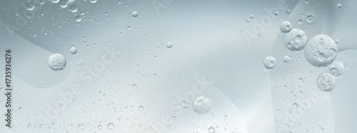 Abstract blue water oil bubbles background