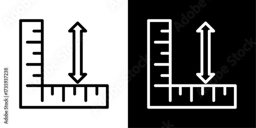 Vertical Icon Of Flat Black And White Style Vector  
