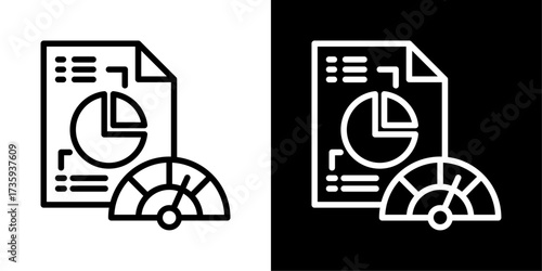 Benchmark Icon Of Flat Black And White Style Vector  