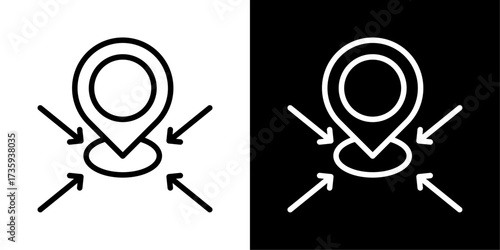 Coordinate Icon Of Flat Black And White Style Vector  