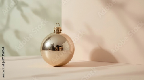 Christmas bauble ornament decoration minimal shiny festive holiday background