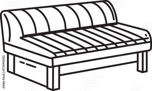 Horizontal Solarium Bed Silhouette Black Vector Illustration for Health and Relaxation Theme
