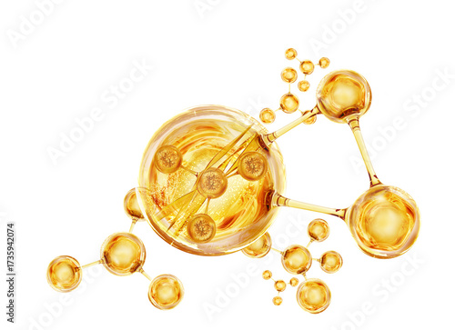 gold molecule background