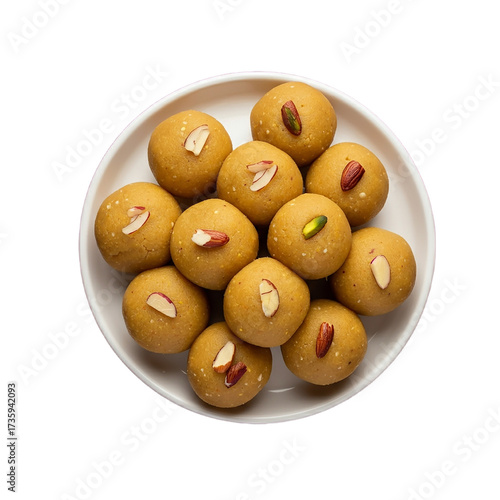 Besan laddu top view