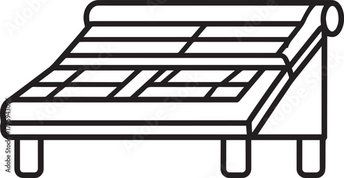 Horizontal Solarium Bed Silhouette Black Vector Illustration for Health and Relaxation Theme