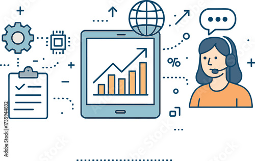 Strategy for digital transformation technology, digitizing and digitalizing business processes and data, optimizing and automating operations, and managing customer service