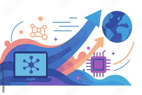 An abstract backdrop depicting the boundless potential and future horizons of IT technology, driving innovation to new limits
