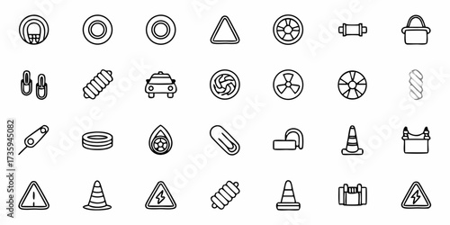 Explore the World of Line Art Icons A Versatile Collection of Everyday Objects and Symbols, Perfect for Adding a Touch of Modern Simplicity to Your Designs