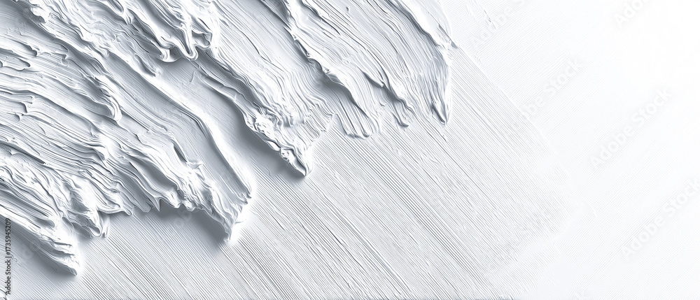 Obraz premium White abstract texture with thick paint strokes and minimal composition 