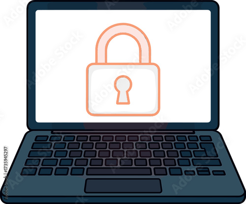 A glowing red padlock on a laptop keyboard represents digital security and data protection