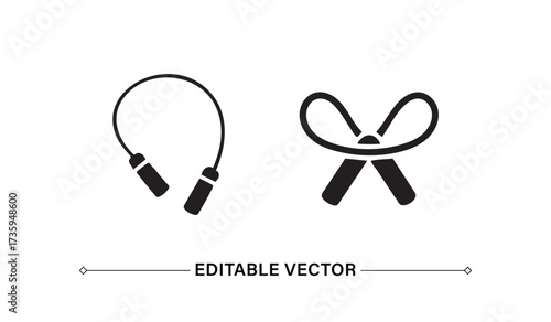 Skipping Rope Icons Fitness and Exercise Symbols