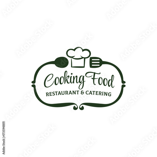 Food Label Cooking Chef Catering Restaurant Logo Template 