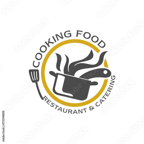 Food Label Cooking Chef Catering Restaurant Logo Template 