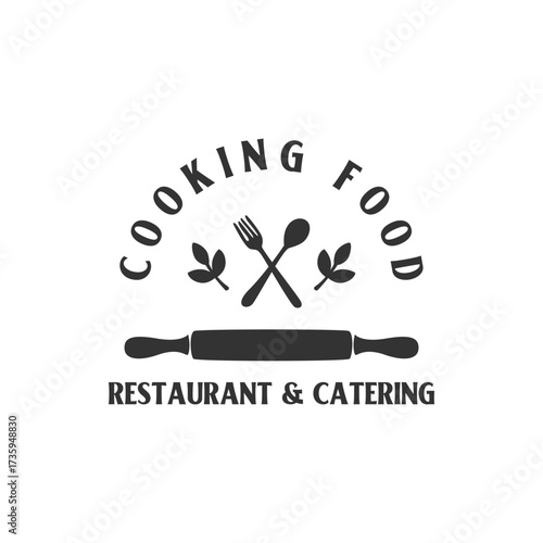 Food Label Cooking Chef Catering Restaurant Logo Template 