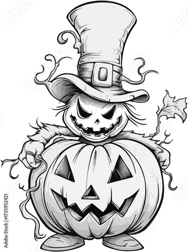 vector illustration of cartoon haloween