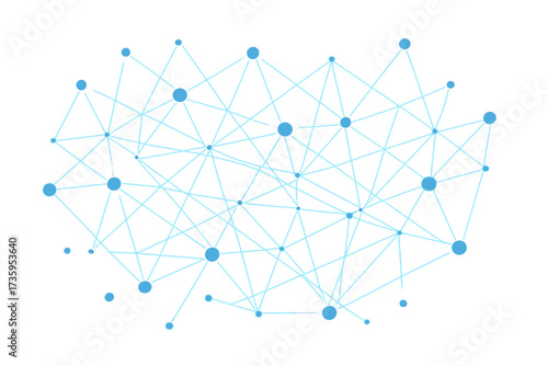 Modern network design, abstract blue digital technology, and a contemporary science and business concept