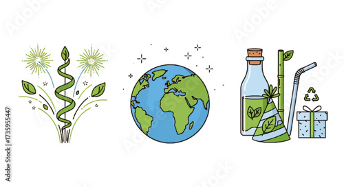 A colorful illustration of Earth, representing global environmental awareness, ecological balance, and our collective responsibility towards the planet.