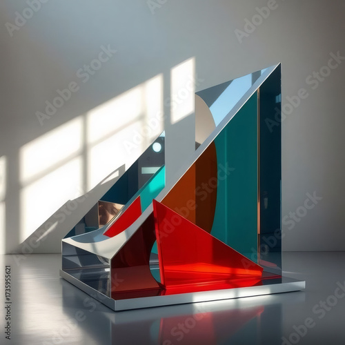 Creative use of colorful geometric shapes in modern artificial intelligence digital art