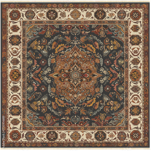 Patterned carpet on a transparent background
