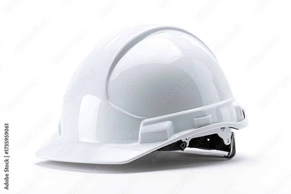 Fototapeta premium White safety hard hat, angled view