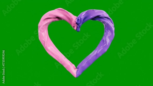 pink purple liquid heart shape chroma key