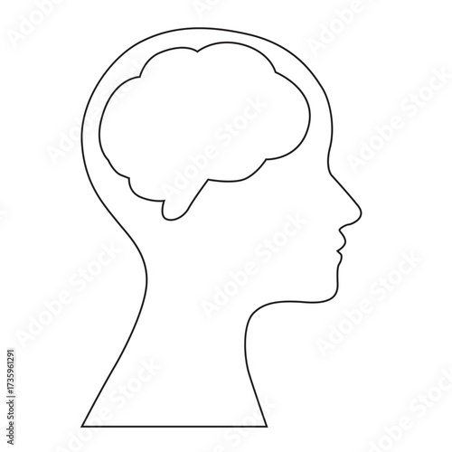 human head silhouette vector illustration.