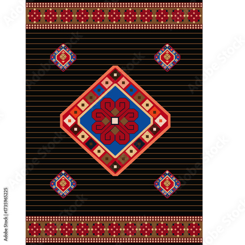 vector geometric carpet pattern design rug design print ready rug design 