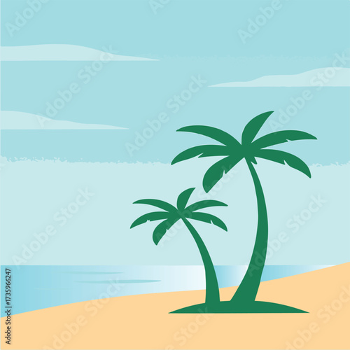 palm trees on the beach illustration 