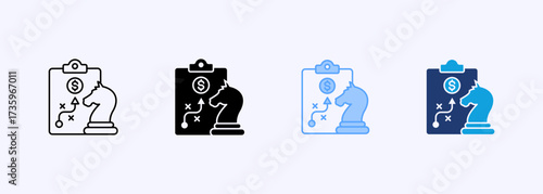 Financial Strategy Icon Set Multiple Style Collection