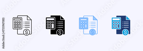 Accounting Icon Set Multiple Style Collection
