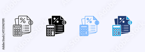 Tax Icon Set Multiple Style Collection