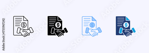 Contract Icon Set Multiple Style Collection