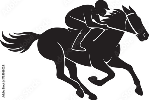 Vector silhouette of a cowboy riding a horse