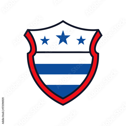 Vintage american shield emblem with stars and stripes vector illustration scalable eps icon