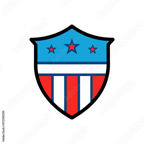 Vintage american shield emblem vector illustration patriotic emblem scalable graphic design element